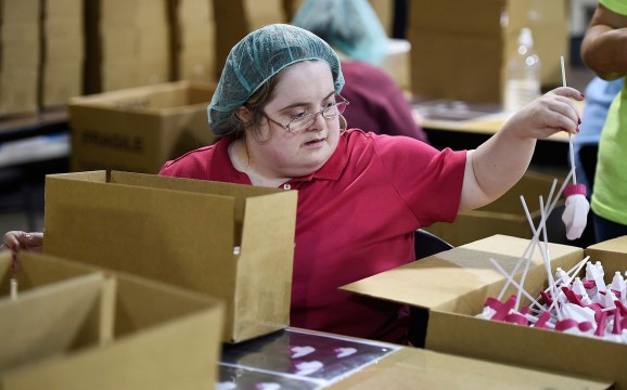 Worker at sheltered workshop