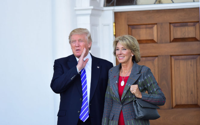 Donald Trump with Betsy DeVos