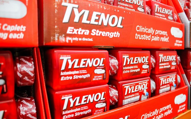 Boxes of Tylenol on shelf