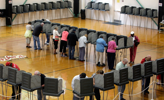 As Americans head to the polls on Tuesday, Justice Department monitors will be on the lookout in 18 states to ensure that voting is accessible to people with disabilities. (Shawn Rocco/Raleigh News & Observer/MCT)